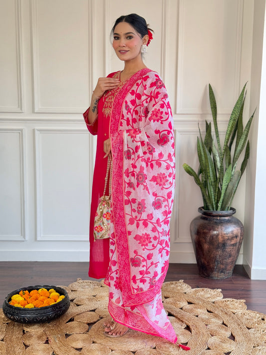 Wedding Pink Party Daily Festival Attractive Kurta Sets