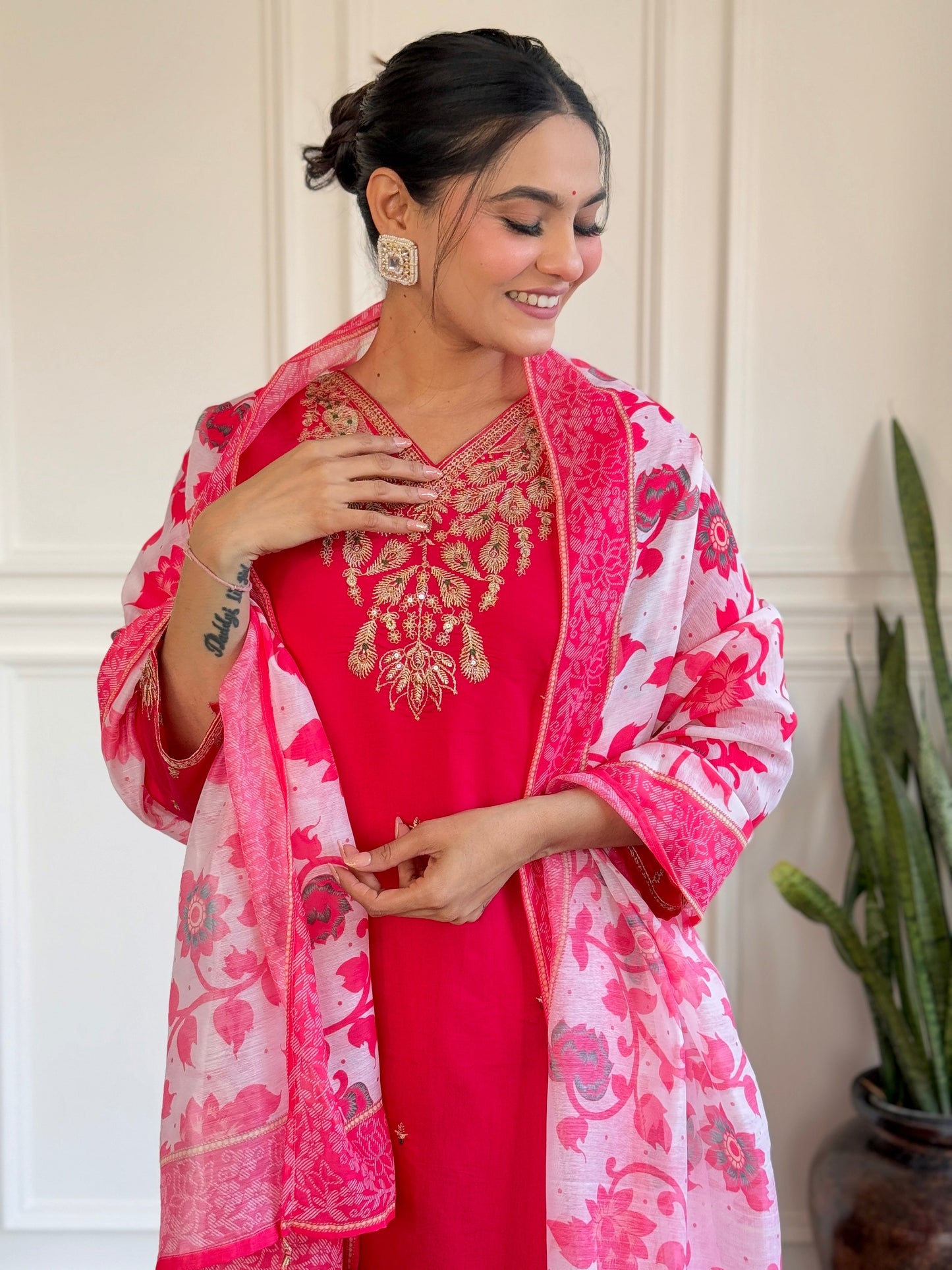 Wedding Pink Party Daily Festival Attractive Kurta Sets