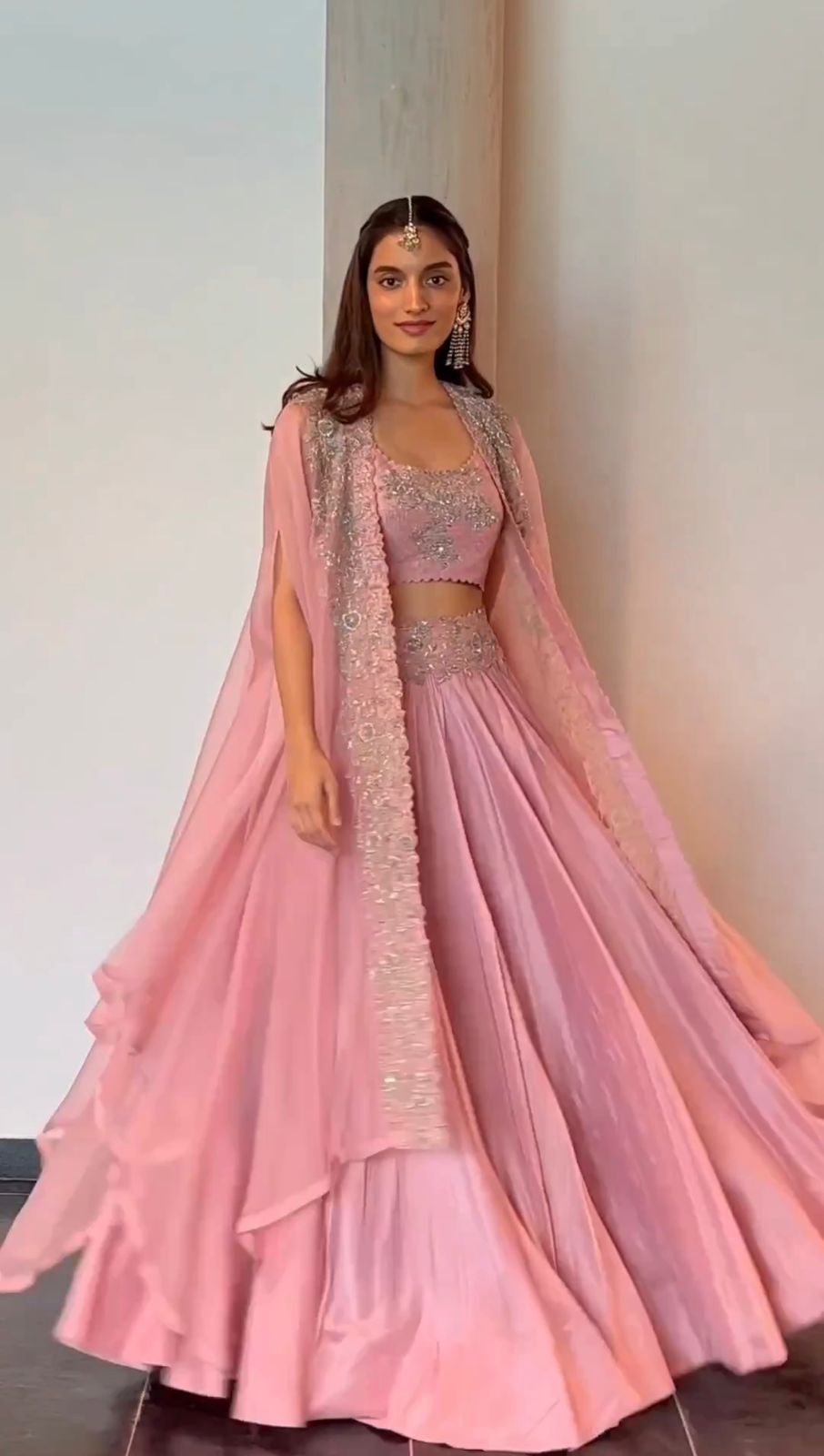 Captivating Thread With Sequence Work Peach Color Lehenga Choli